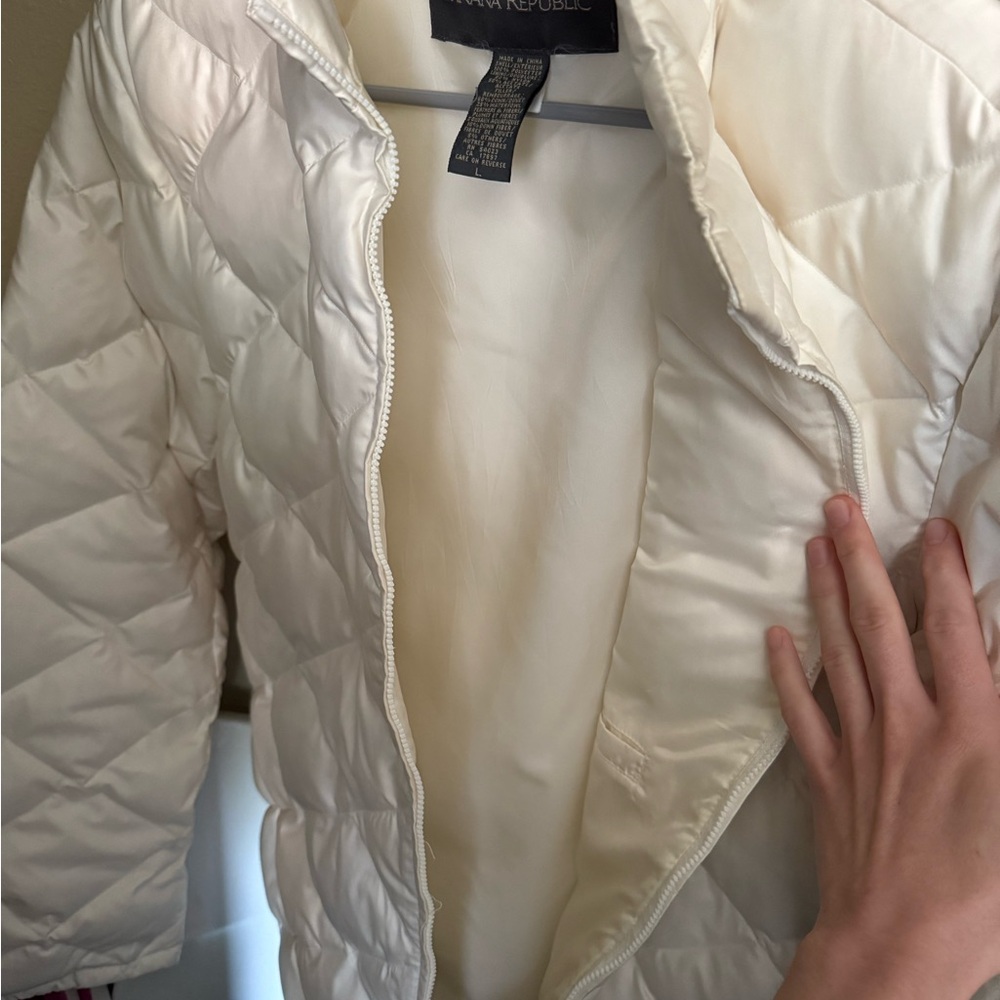 Banana Republic Women's Cream Puffer Jacket
